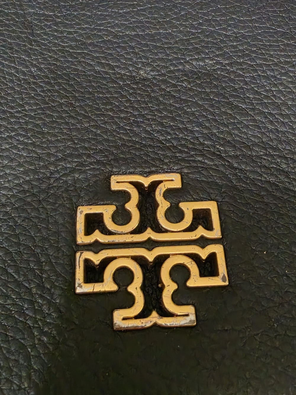 Tory Burch Black Leather Crossbody with Gold Logo Chain - Picture 3 of 11